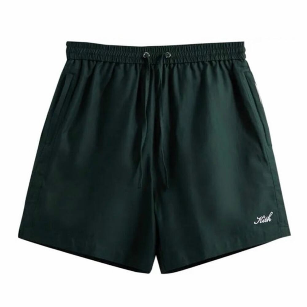 Kith Silk Cotton Active Shorts Reign Green Drawstring Zip Pocket Men’s Medium